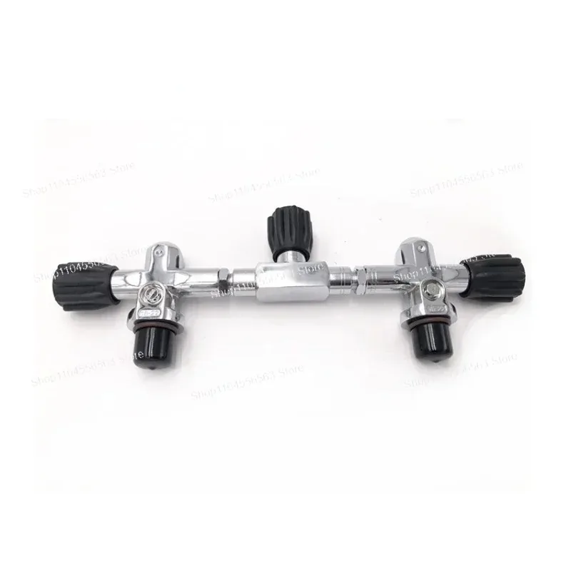 232 Bar DIN/Yoke Convertible Twin Cylinder Manifold for Scuba Diving, Marine Brass with Isolator Valve