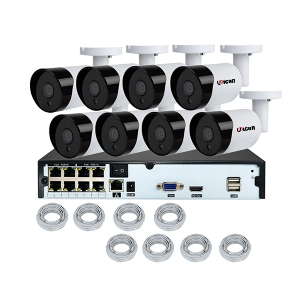

H.265 POE CCTV Security System 8CH 1080P NVR Audio Record 2MP Outdoor PoE IP Camera IR Night P2P Video Surveillance Kit 2TB HDD