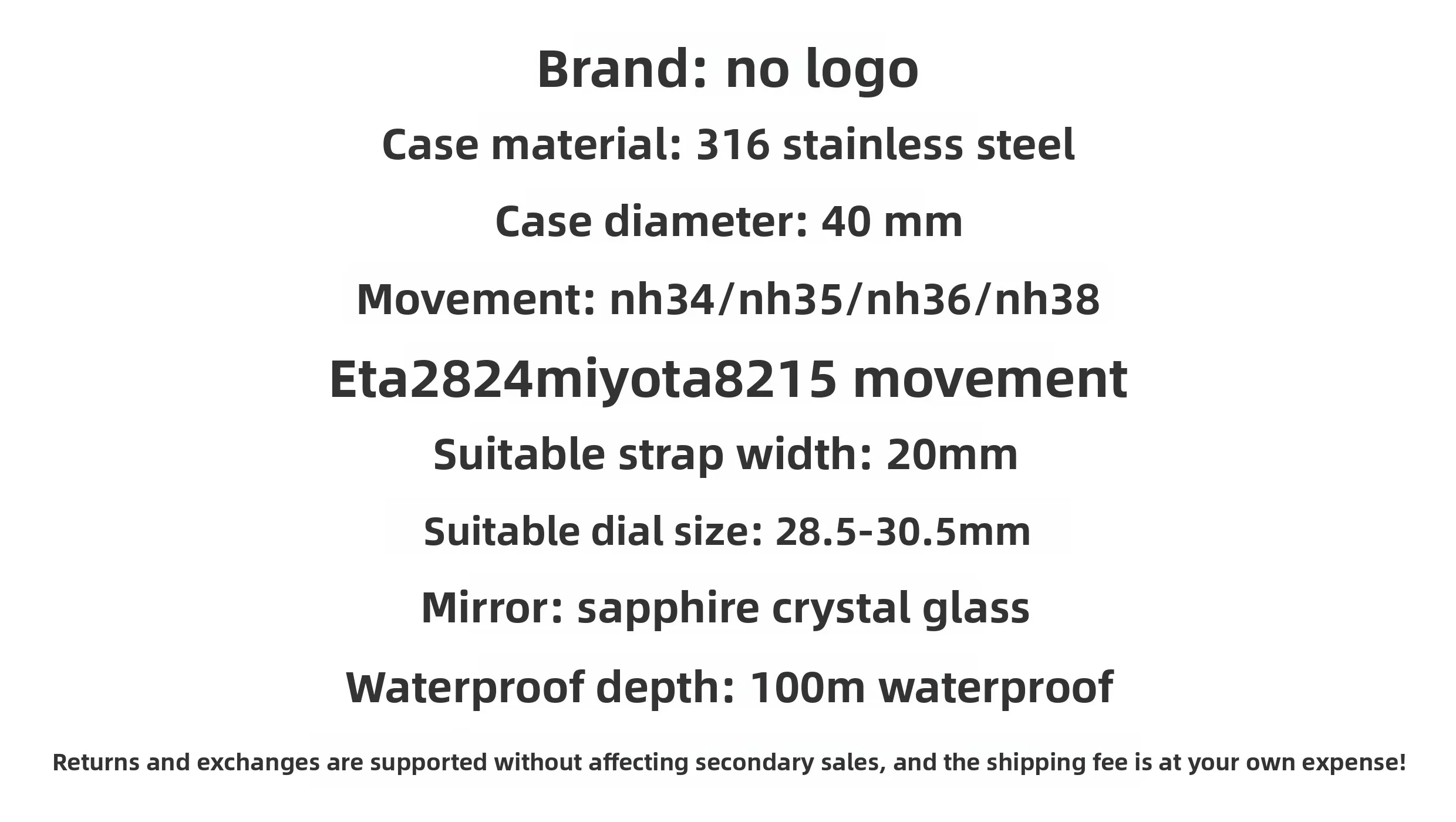 NH35 ملحقات تعديل علبة الساعة 316L تقويم من الفولاذ المقاوم للصدأ زجاج الياقوت متوافق مع حركة ميوتا 8215