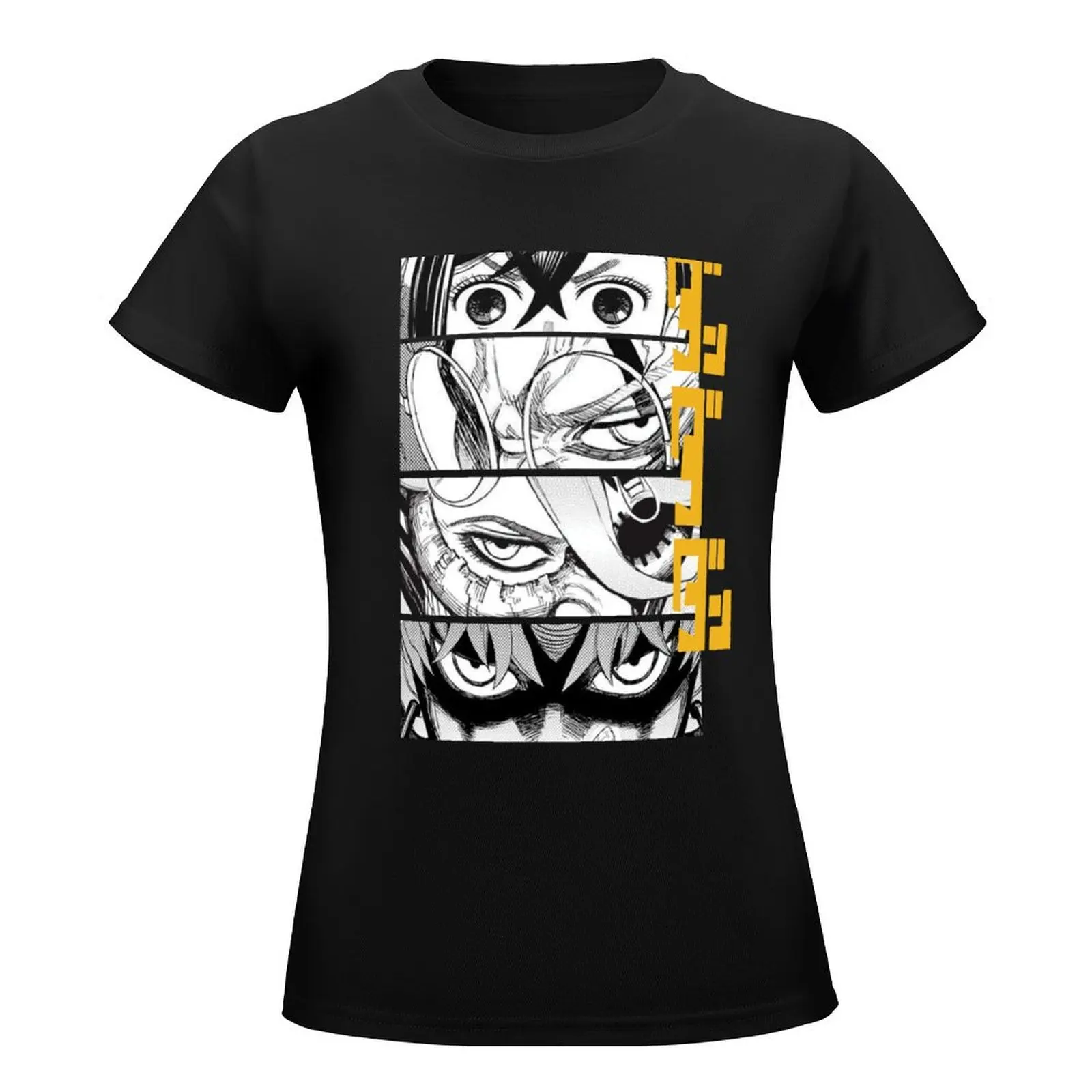 Dandadan Anime Eyes w/ Kaji T-Shirt Blouse plus size tops woman t shirt