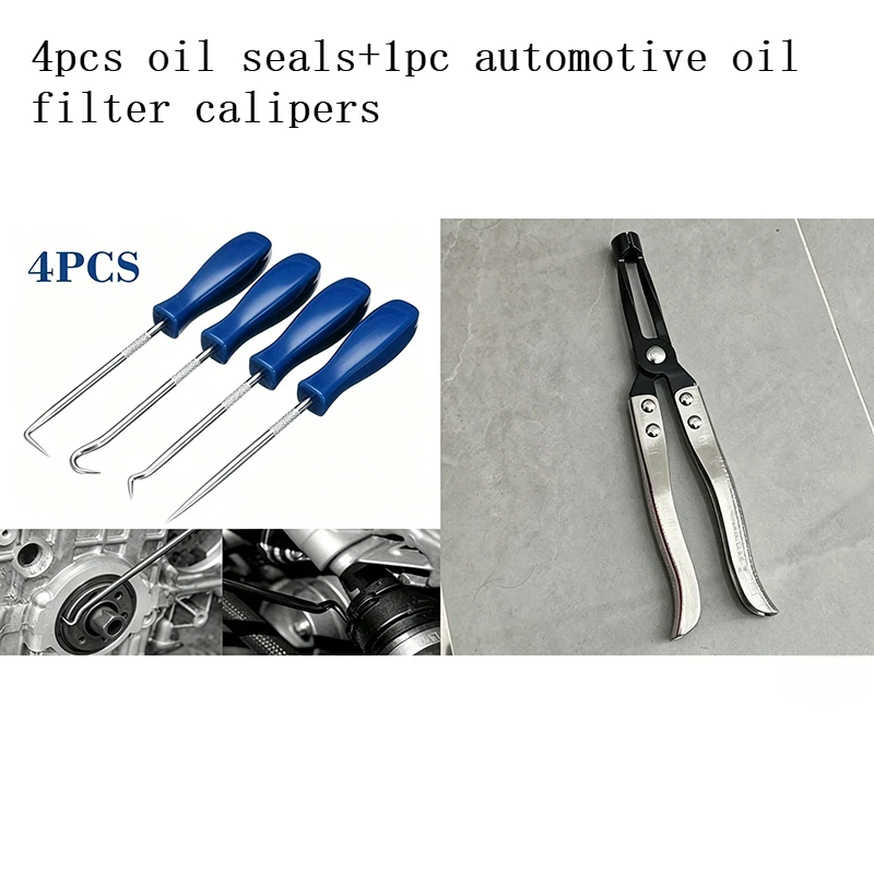 4 oil seals+1 caliper, hook, tire picking, cleaning toner cartridge, powder filling tool, valve oil seal pliers disassembly tool