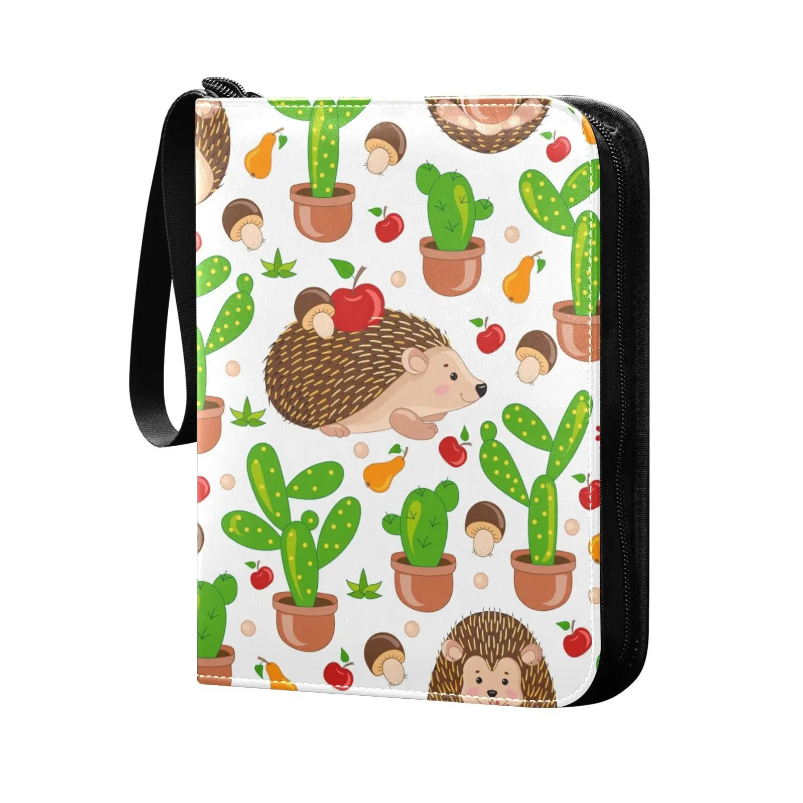 

Cute Cartoon Hedgehogs 4 Pocket Cards Binder, 400 Double Sided Pocket Album for Sport Game Cards, Unique Card Collection Storage