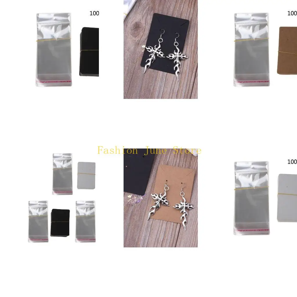 N5KA Necklace Display Card Holder Earrings Storage Card Paper Earrings Card Adapter Packaging Bag for DIY Jewelry Packing