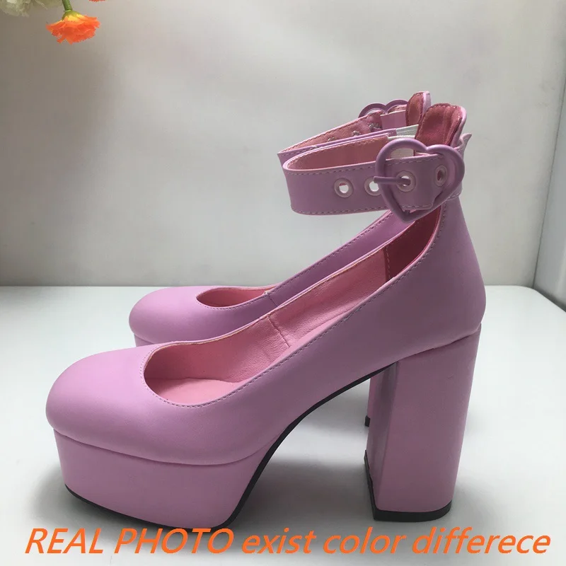 

ORCHA LISA Женские туфли-лодочки Мэри Джейн на платформе с пряжкой и ремешком размера плюс 43, пикантные туфли для вечеринок с круглым носком, ультравысокий каблук 12 см