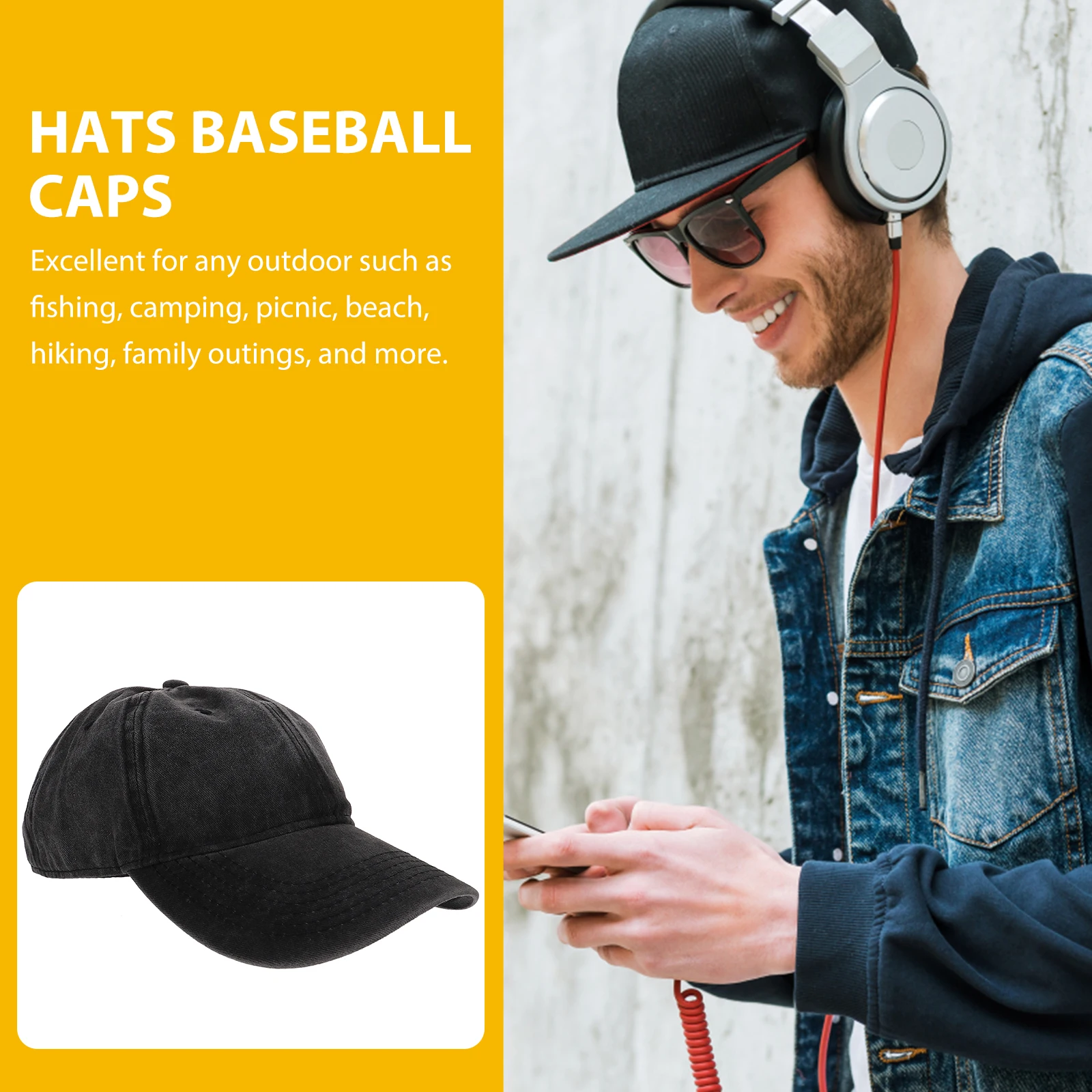 

Stylish Washed Baseball Cap Cotton Vintage Adjustable Unisex Hat For Men Outdoor Beach Camping Hiking Fishing Summer Cool