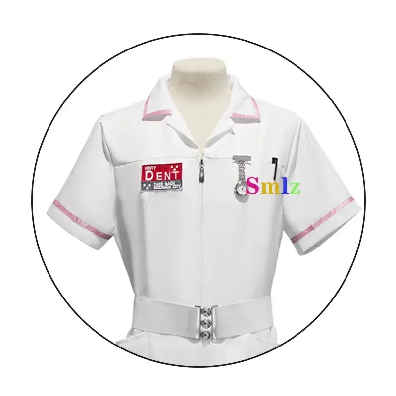 2025 New Movie Jack Nurse Costume Uniform Cosplay Scary Bat Joker Dress Pocket Watch Pen Halloween Cos Set abc