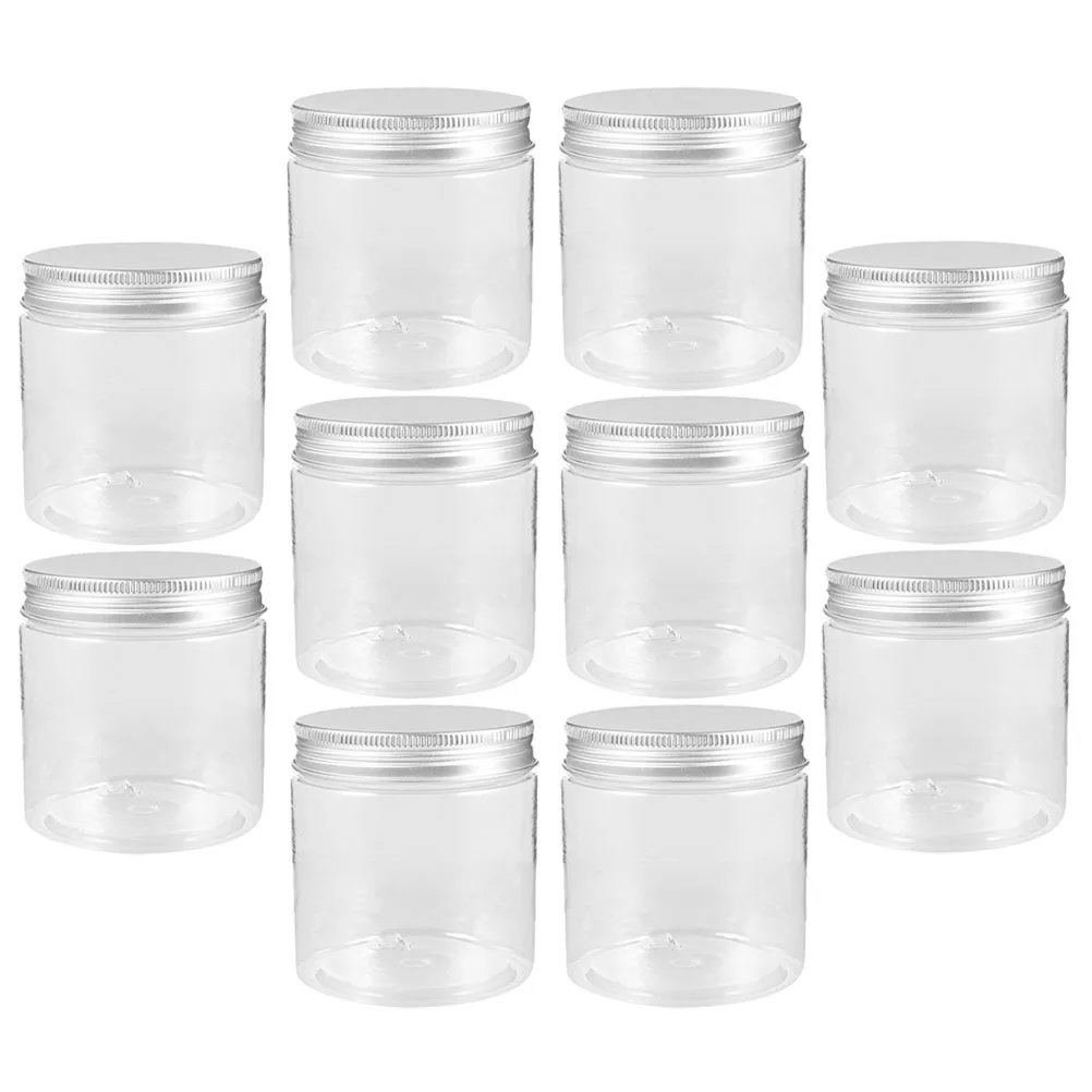 

10 Pcs Mini Mason Jar Set Food Containers Round Storage Jars Empty Pet Plastic Kitchen Small with Lids