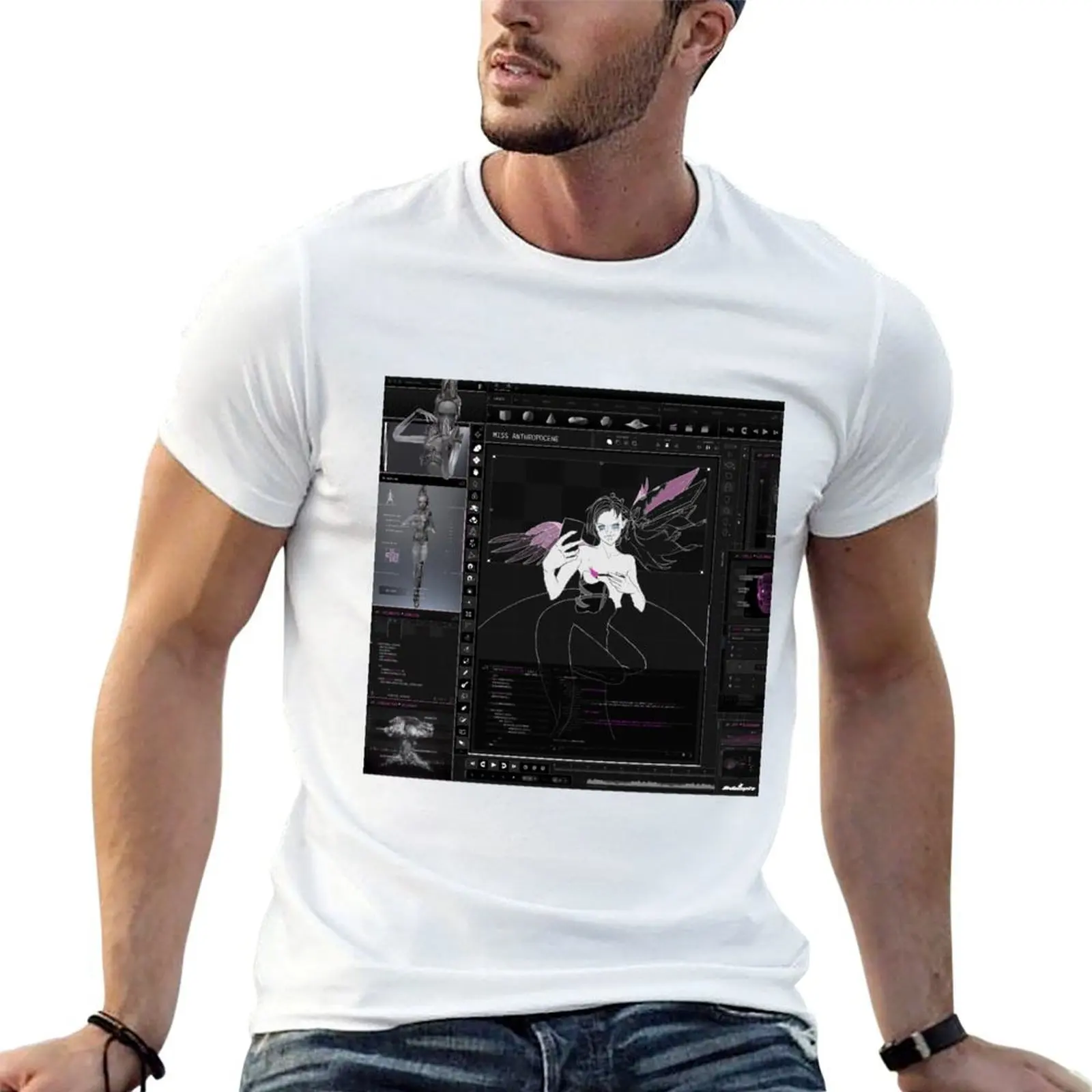 Miss Anthropocene Grimes Simulation Studio T-Shirt t shirts for man pack cotton t shirts for man graphic vintage T-Shirt
