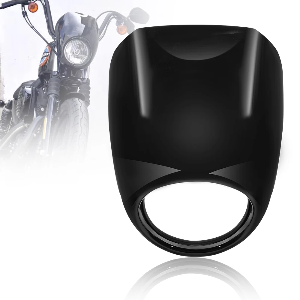 Motorfiets Zwarte Koplamp Grill Kuip Cover Abs Plastic Voorruit Voor Harley 883 1200 Voorvork Mount Dyna Sportster Xlch