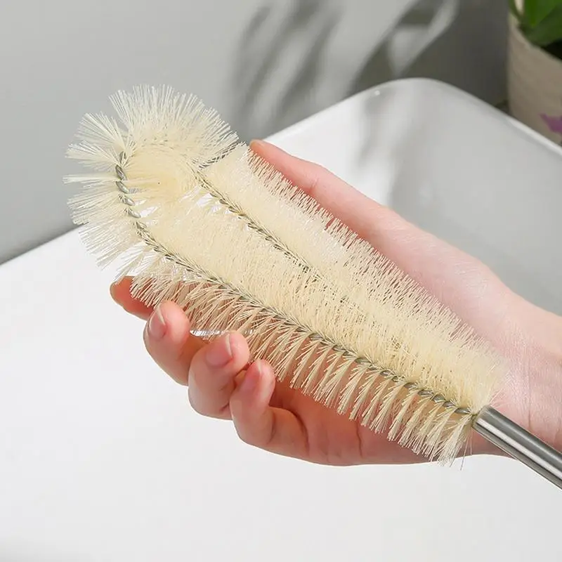 Long Handle Scrubber Brush L-Shaped Design Cup Cleaning Tool For Water Cups Glass Bottles Wine Feeding Bottle Cleaning Cleaner