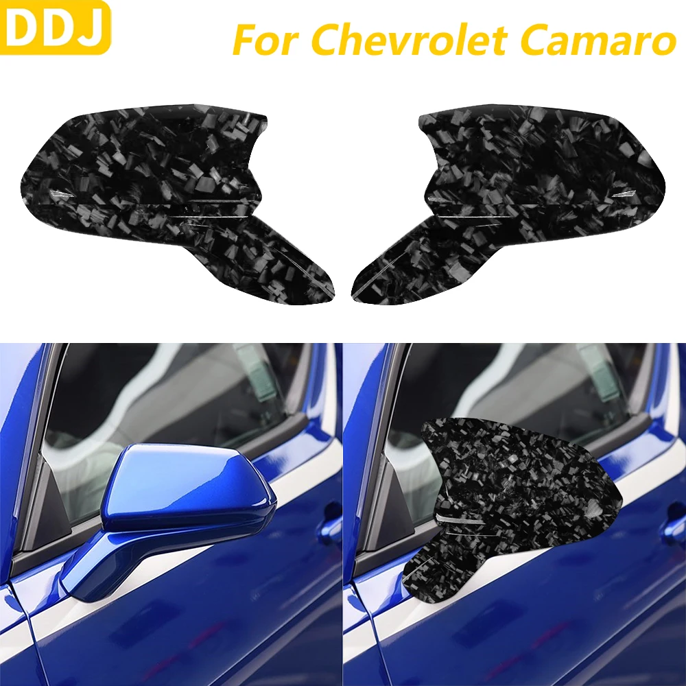 For Chevrolet Camaro 2016-2024 Car Accessories Retrofitting Forged Carbon Fiber Rearview Mirror Housing Protective Cover Trim