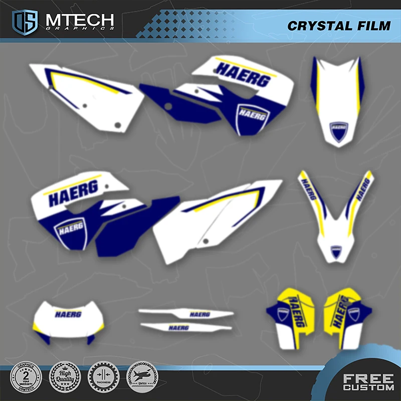 

DSMTECH Motorcycle Fairing Graphics Background Decal Stickers for Husaberg TE 2011 2012 Number Name Custom 007