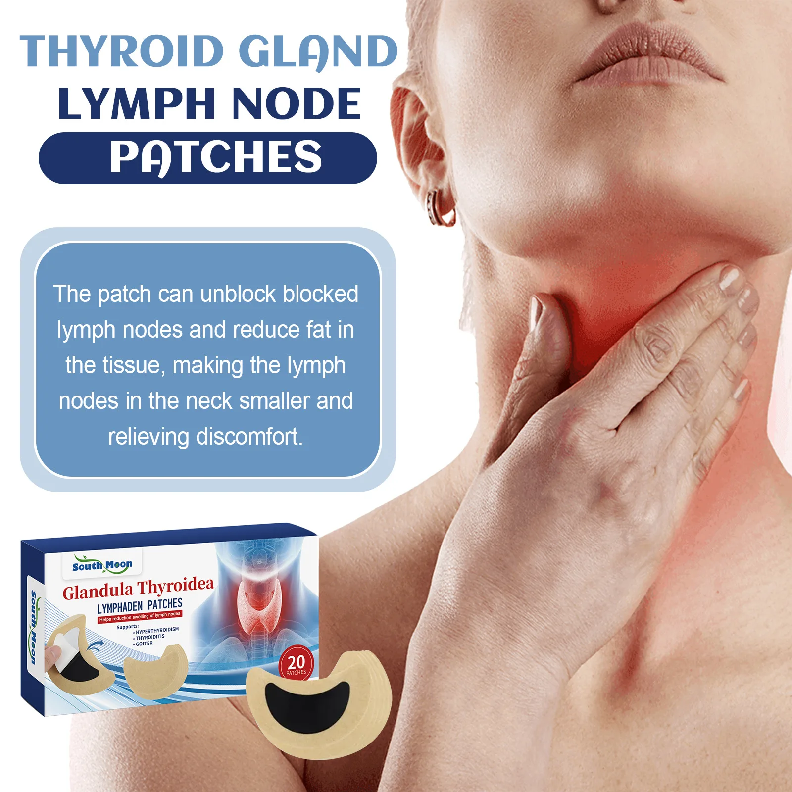 Thyroid Gland Patch Relieve Neck Swelling Breast Node Drainage Removing Lymph Nodes Treatment Medicine Lymphatic Detox Sticker