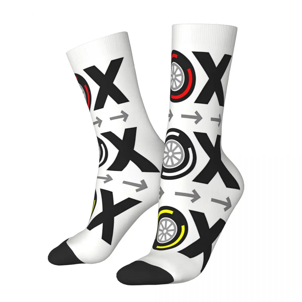 Tyre Compound Marker Socks Printed Men's Stockings Polyester