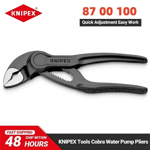 

KNIPEX Cobra XS Мини-клещи для водяных насосов, 4-дюймовые одноручные прецизионные плоскогубцы для труб, 11 положений быстрого регулировки 8700100