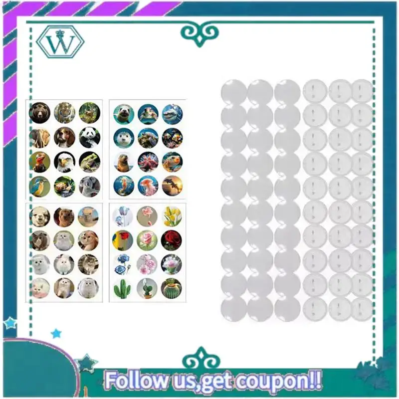 Upgraded Simple Badges Button Maker Machine Button Part , DIY Pin Badge Button Press Machine 48Pcs Button Parts