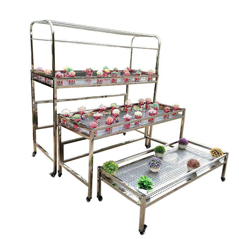 

3 stainless steel flower stand terrace succulent courtyard multi-layer floor-to-ceiling outdoor outdoor