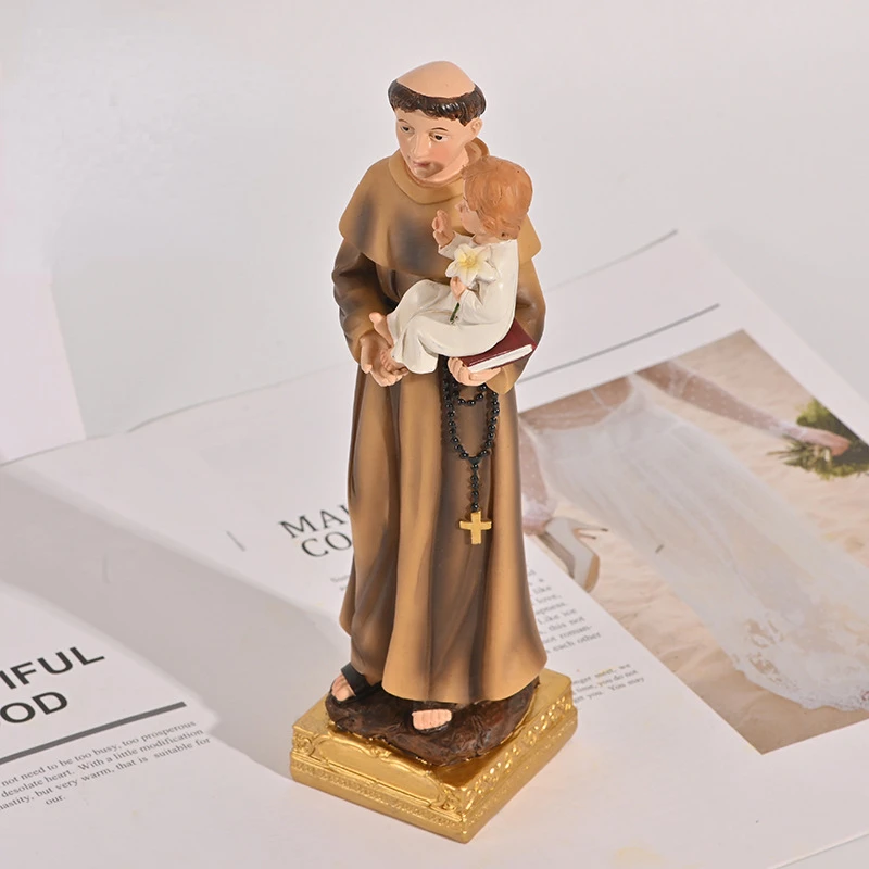 1PC Saint Antonio Statue Icon Catholic Saint Family Prayer Ornaments Jesus Christ Home Decoration Resin Crafts