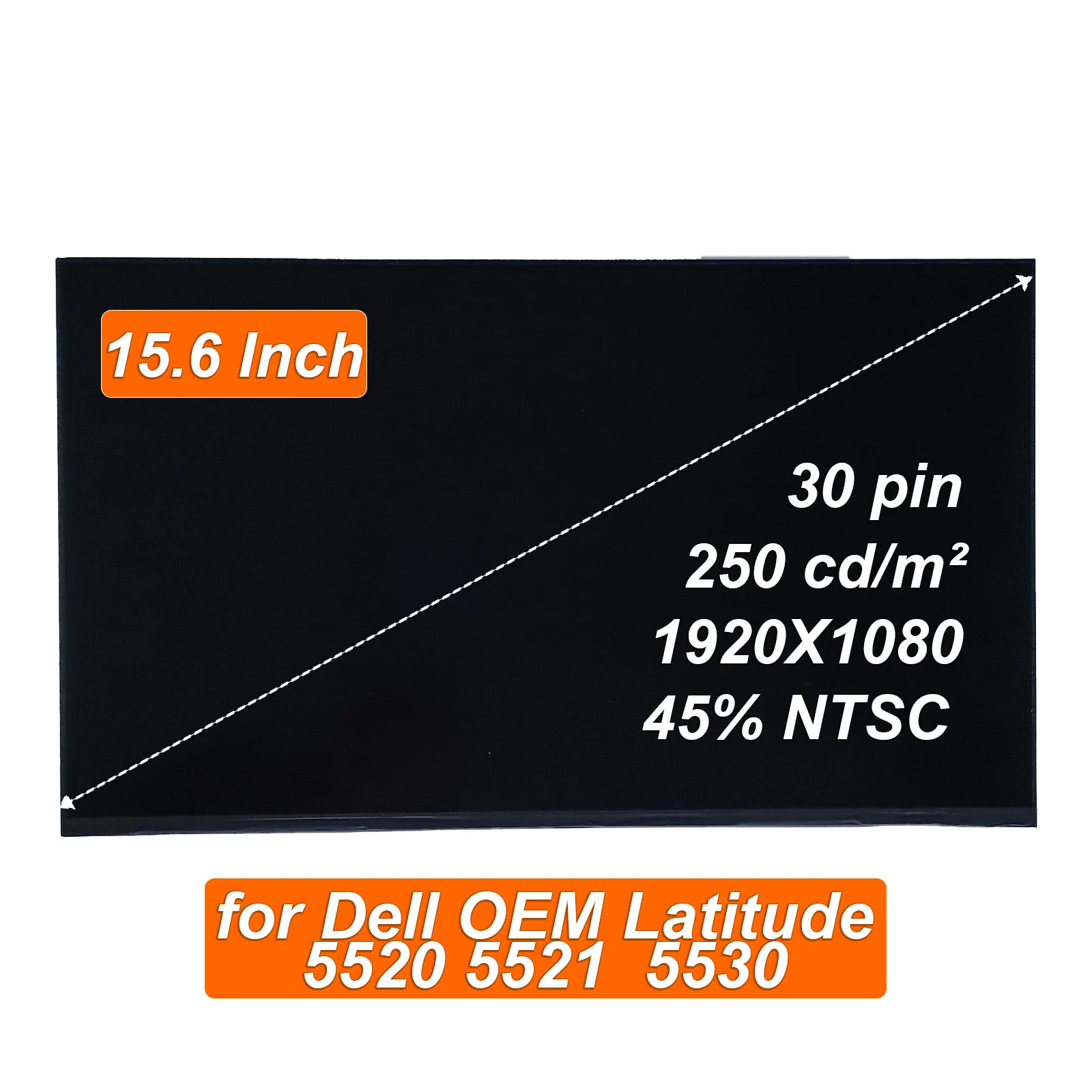 

LCD Screen Part Replacement 0000TN for OEM Latitude 5520 5521 5530 15.6" NE156FHM-N4X 1920X1080 LED Non-Touch IPS Display 30Pin