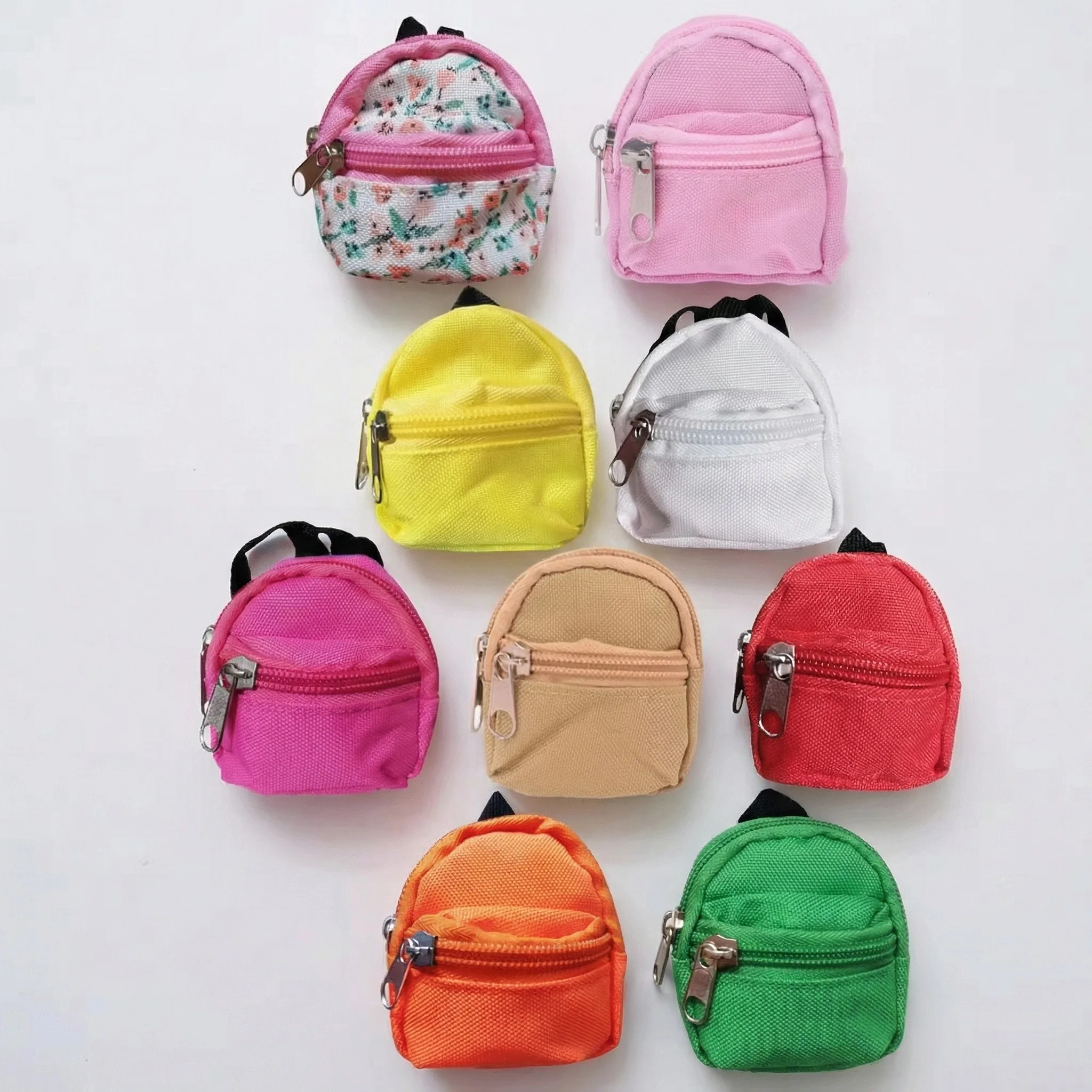 ドールバックパック ドール服アクセサリー ジッパーキャンバススタイル 11.8インチ 30cm BJDドールアクセサリーバッグ、ドールハウスミニチュア用