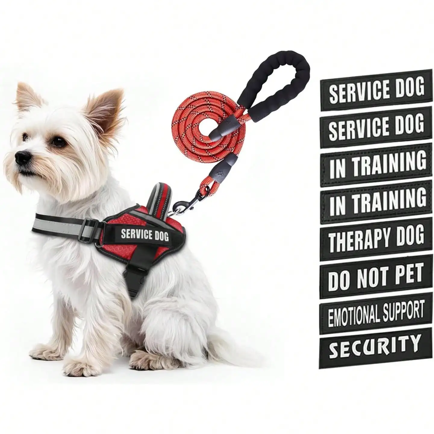 Vest Harness And Leash Set, Animire In Training Dog Harness With 10 Dog Patches, Reflective Dog Leash With Soft Padded Handle Small, Medium, Large, And-Large DogsChristmas CJ4G