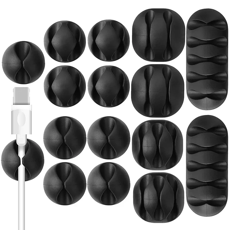 Silicone USB Cable Winder Cable Organizer Desktop Tidy Management Clips Cable Holder for Mouse Keyboard Earphones Wire Organizer