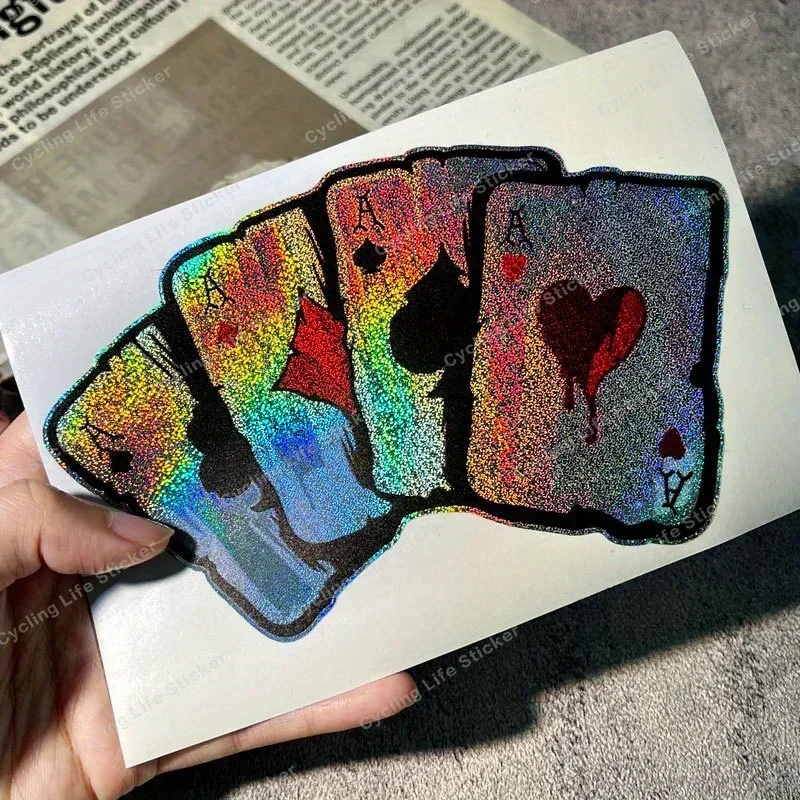 قطعة واحدة من ملصقات Ace Poker المجسمة، لافتة للنظر ونابضة بالحياة، مثالية لأجهزة الكمبيوتر المحمولة وزجاجات المياه وألواح التزلج والمزيد #4