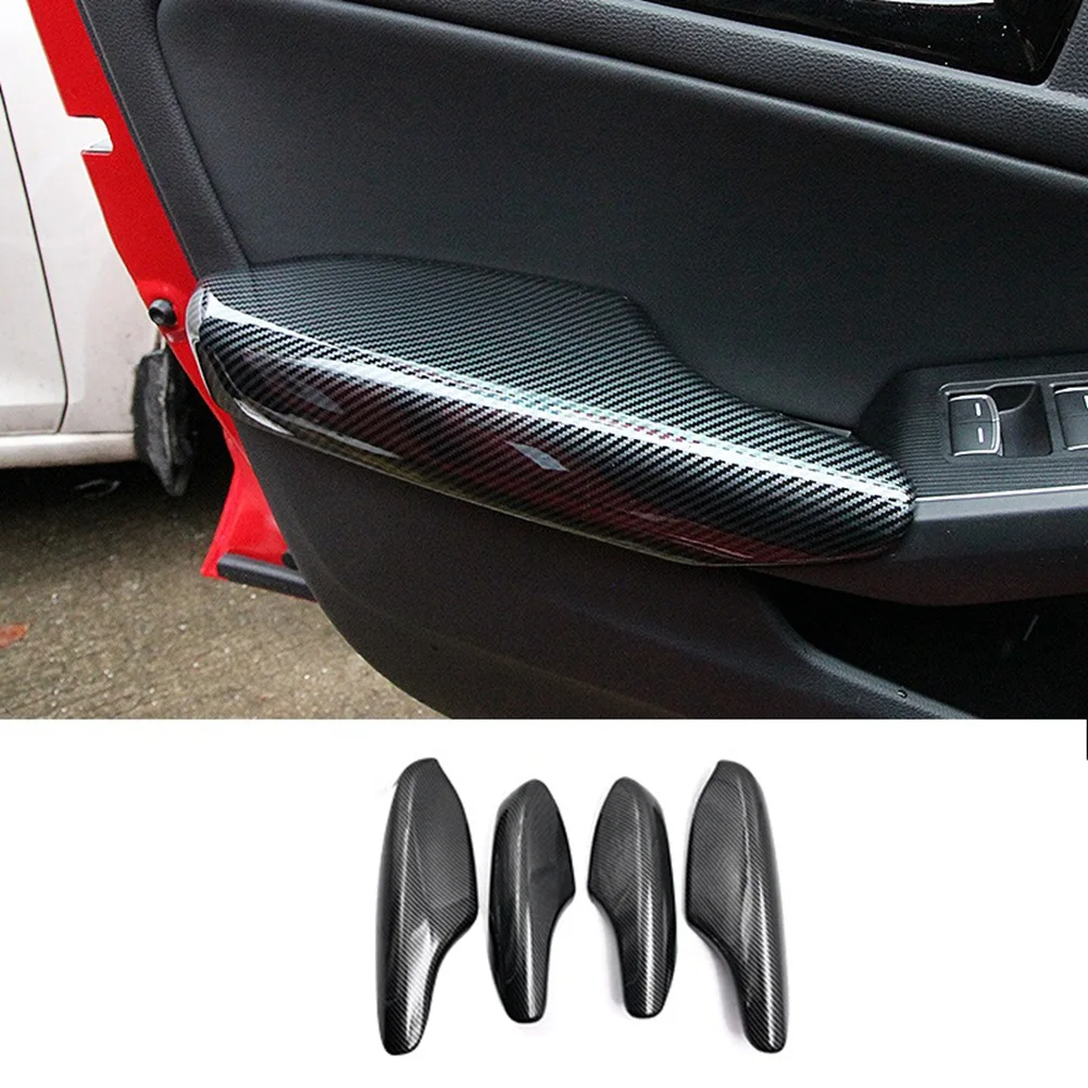 For 11Th Gen Honda Civic 2022 Carbon Fiber Car Door Armrest Panel Cover Trim Decorative Sticker Interior Accessories