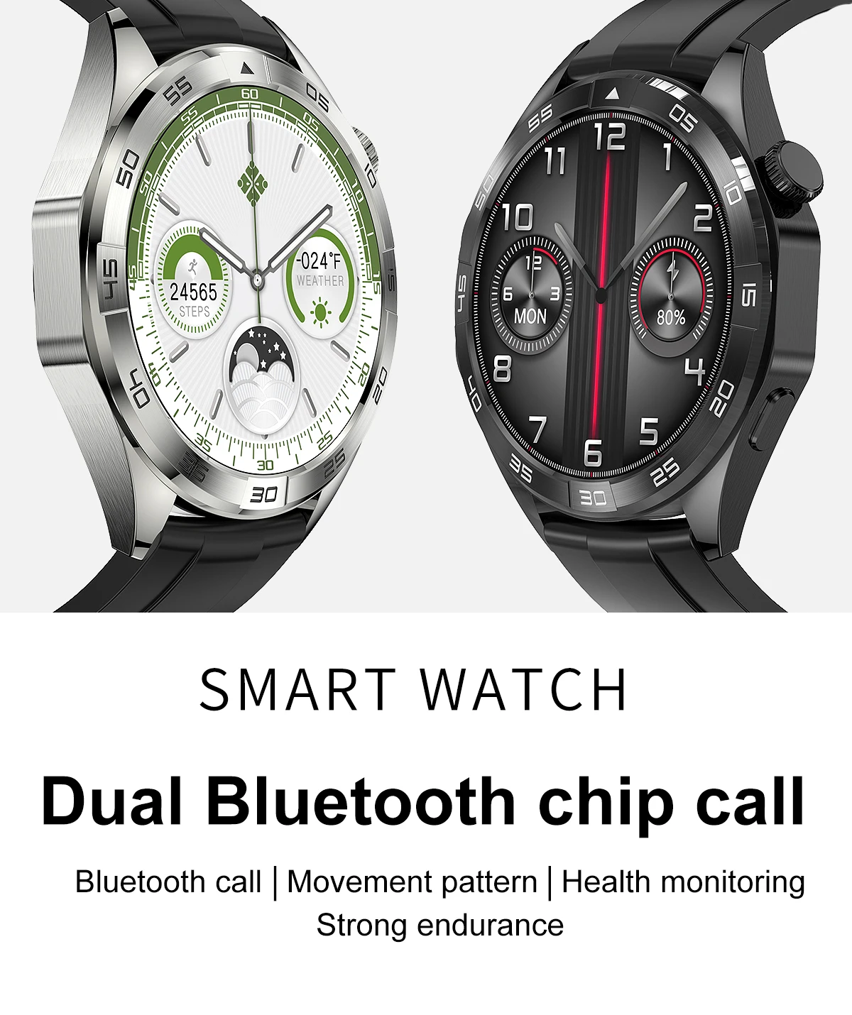 Dual Bluetooth chip communication men's smartwatch waterproof outdoor fitness and sports long endurance women's smartwatch 2024