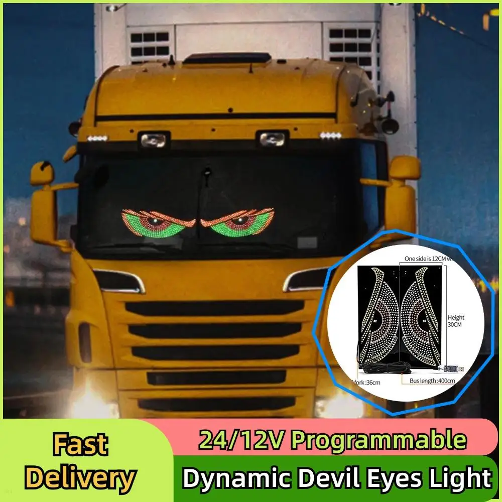 

2 шт. USB динамический свет с большими глазами дьявола автомобильные окна вспышка светодиодные глаза программируемый оконный экран светодиодный дисплей для грузовика
