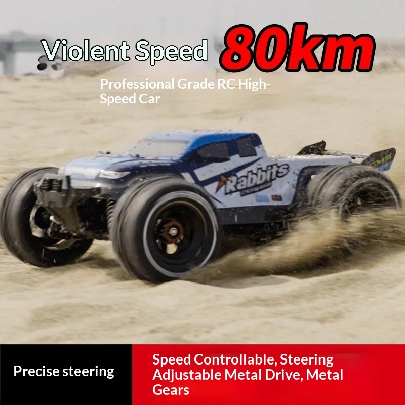 

Professional RC high-speed remote control car, all-terrain 4WD off-road vehicle, 75-110KM/h, metal transmission boy racing car