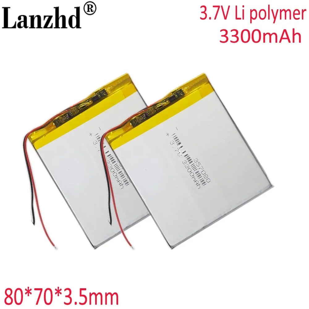 357080 367080 For Noah ne600 Tutor King point Reader tablet 3300mAh 3.7v battery 407080  For Mp3 7 inch 8 inch