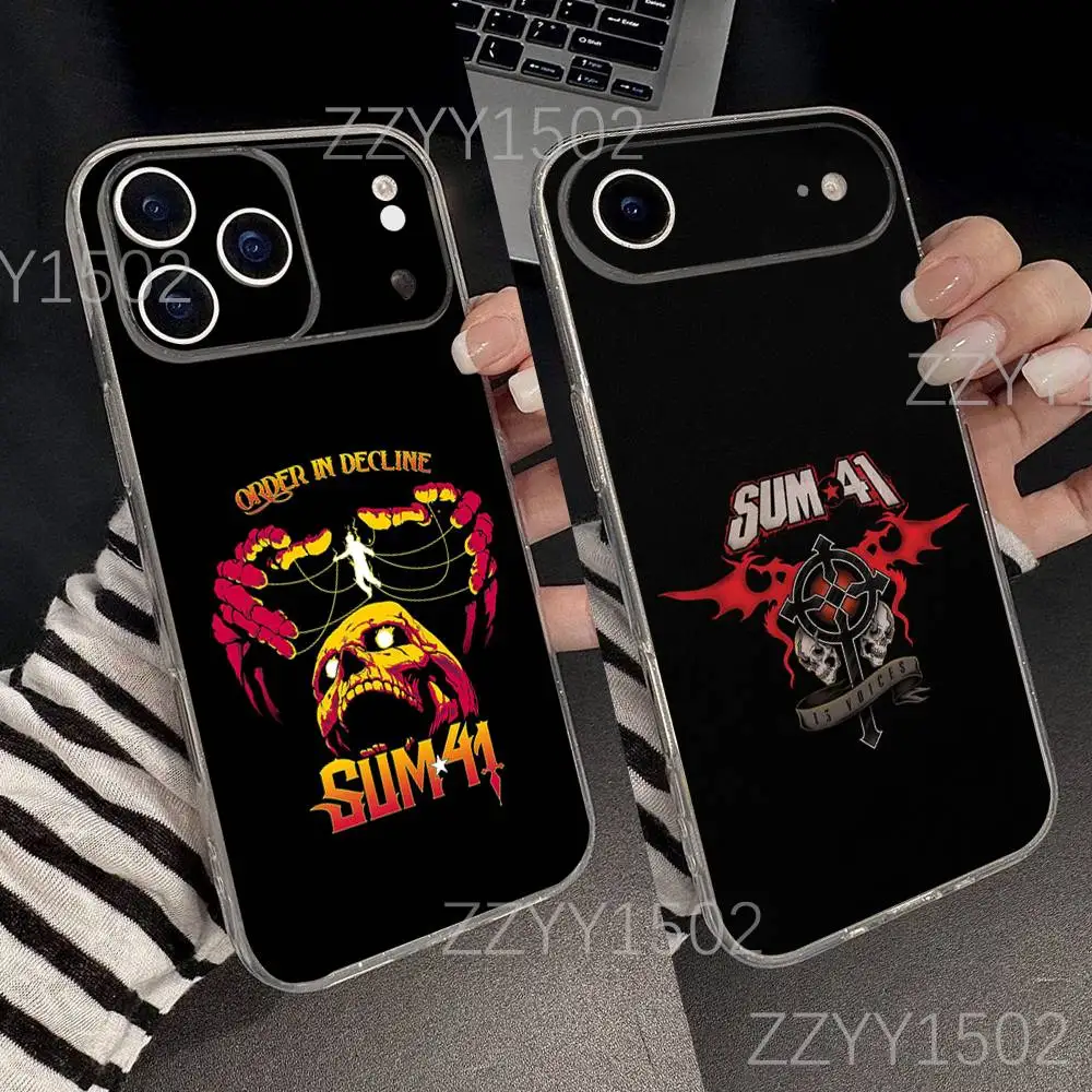 

S-Sum 41 Heaven X Hell For iPhone 7,8,17,16,15,14,13,12,11 Pro,Max,Plus,X,XS,XR,SE4,E Mini Transparent Soft Phone Case