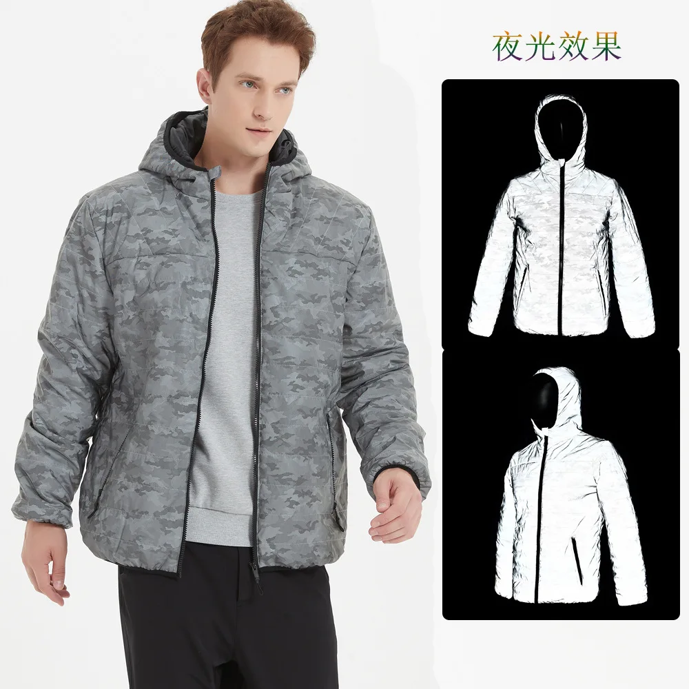 

2023 Men's New Reflective Jacket Loose Floral Camouflage Reflective