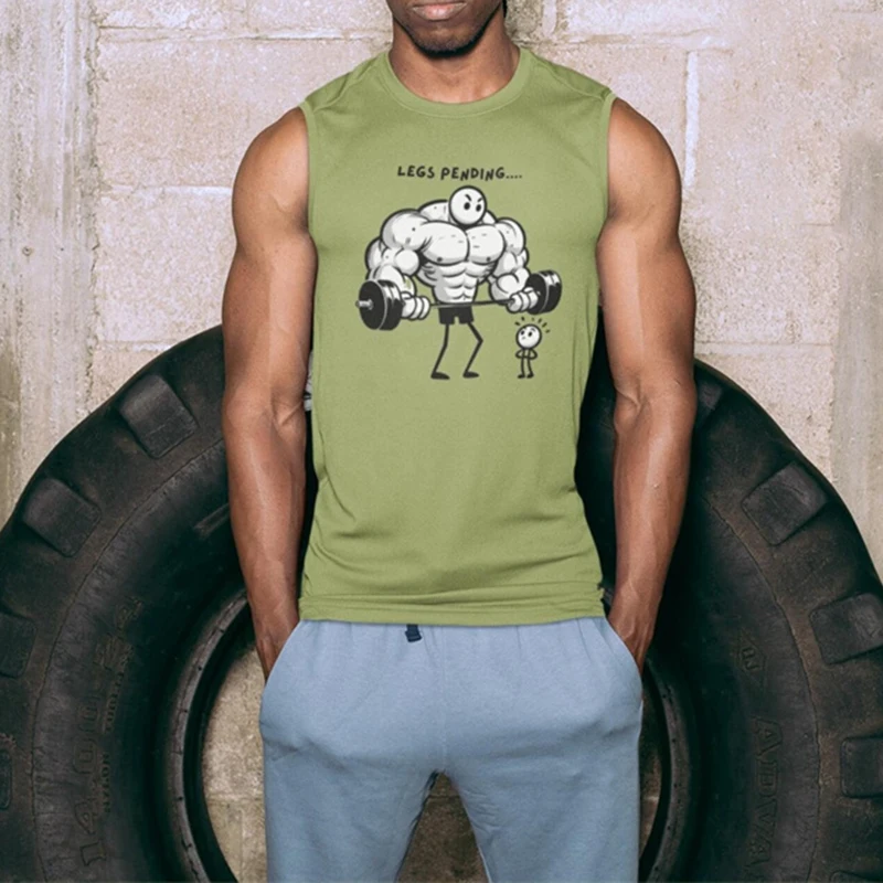 

Funny Fitness Graphic Men Tank Top Simple Solid Summer Fashion Causal Sleeveless T-shirt Loose O-neck Breathable Gym Train Vest