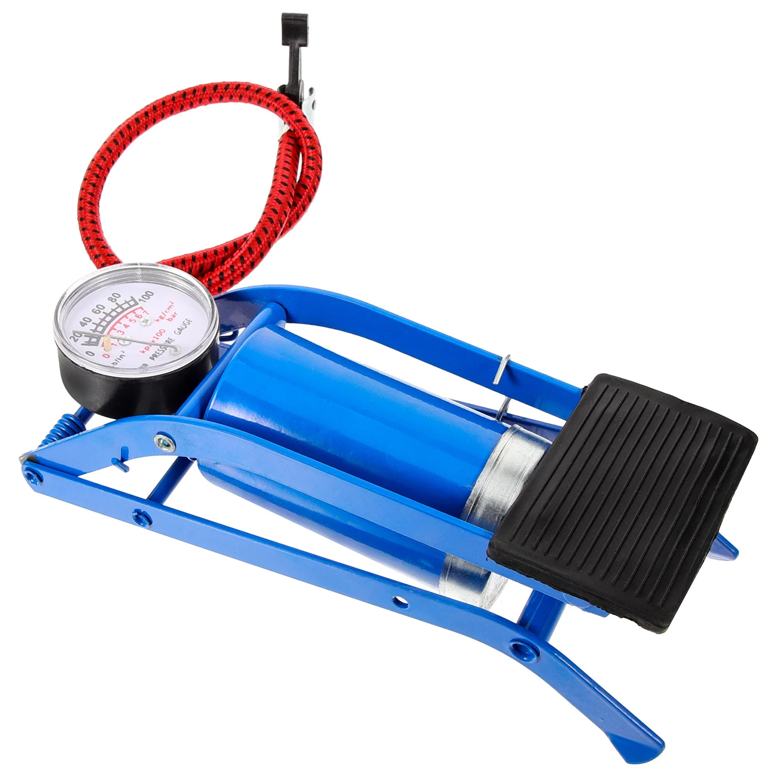 

Bike Foot Pump High Pressure Air Inflator Compact Portable Mini Floor Pump for Bike Car Motorbike Ball Red Durable Metal