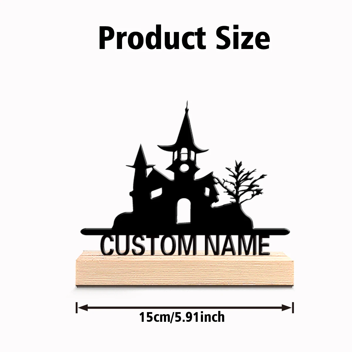 1pc Fun Personalized Custom Halloween Castle Metal Statues Spooky Halloween Christmas Decor for Home Office Cafe - Uncharged Art