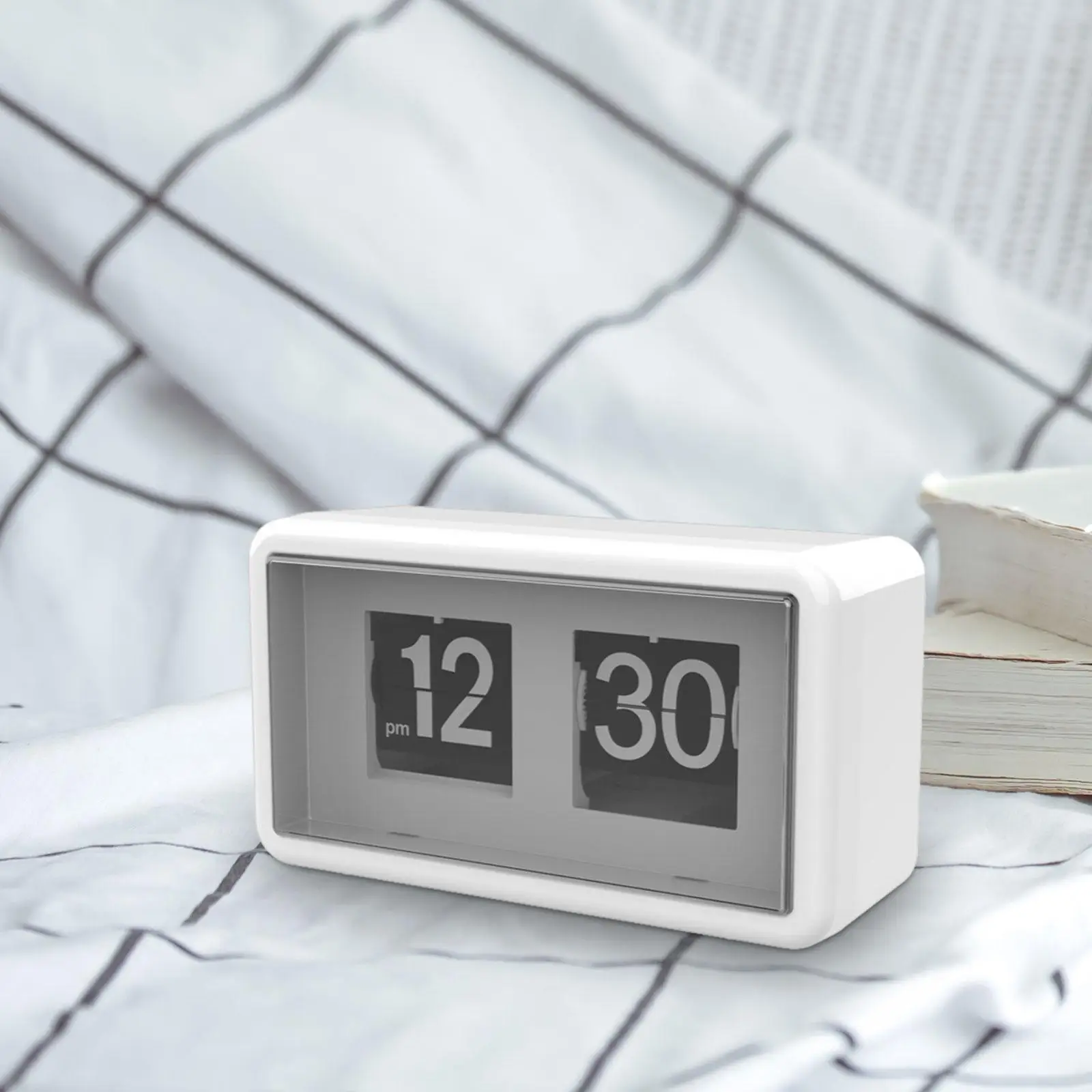 Auto Flip Page Clock Rectangular Desk Clock Vintage Table Clock for Bedroom Living Room Office Gift