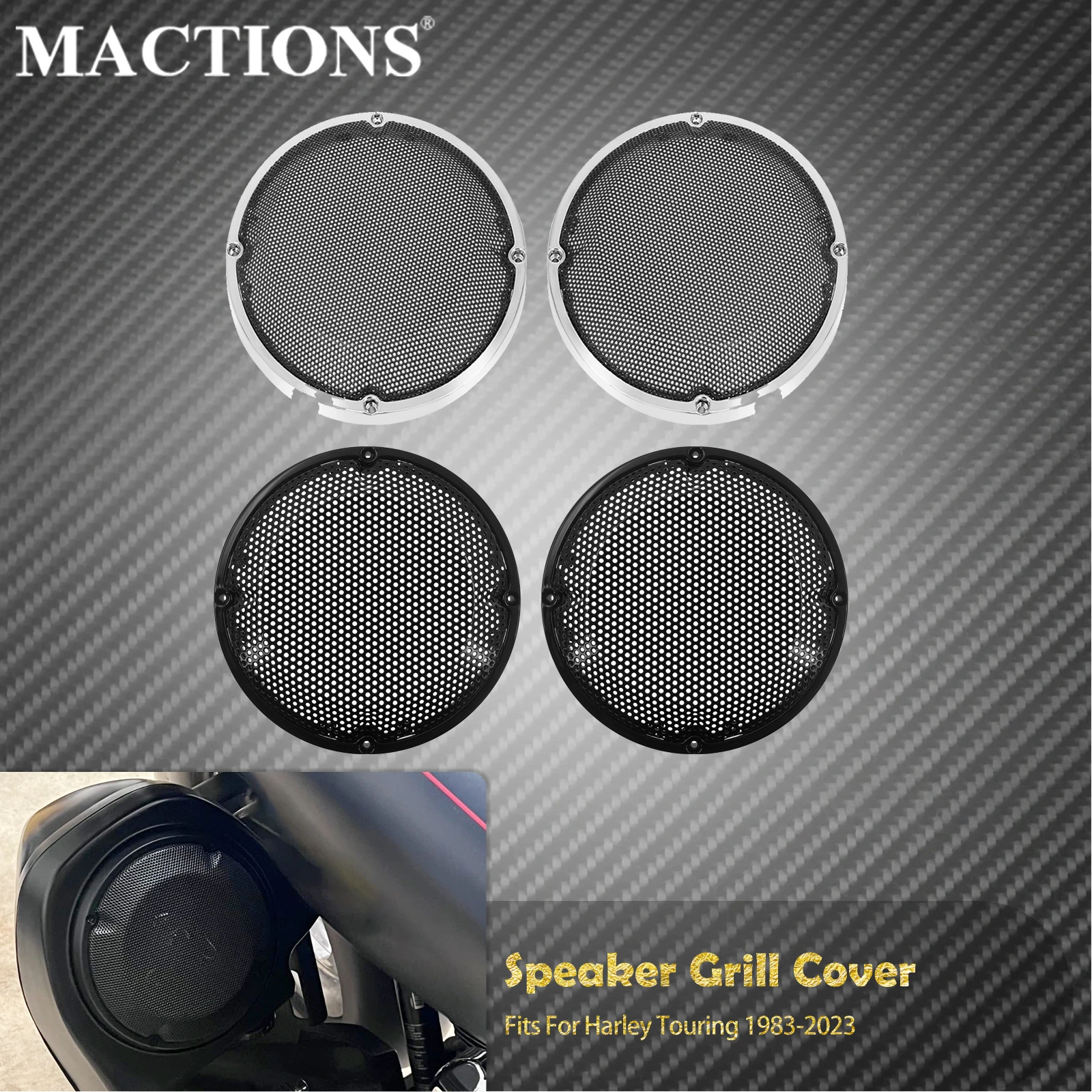 

Motorcycle 6.5" Saddlebag Lid Speaker Grills Cover Lower Vented Fairing For Harley Touring Road King Street Electra Glide 83-23