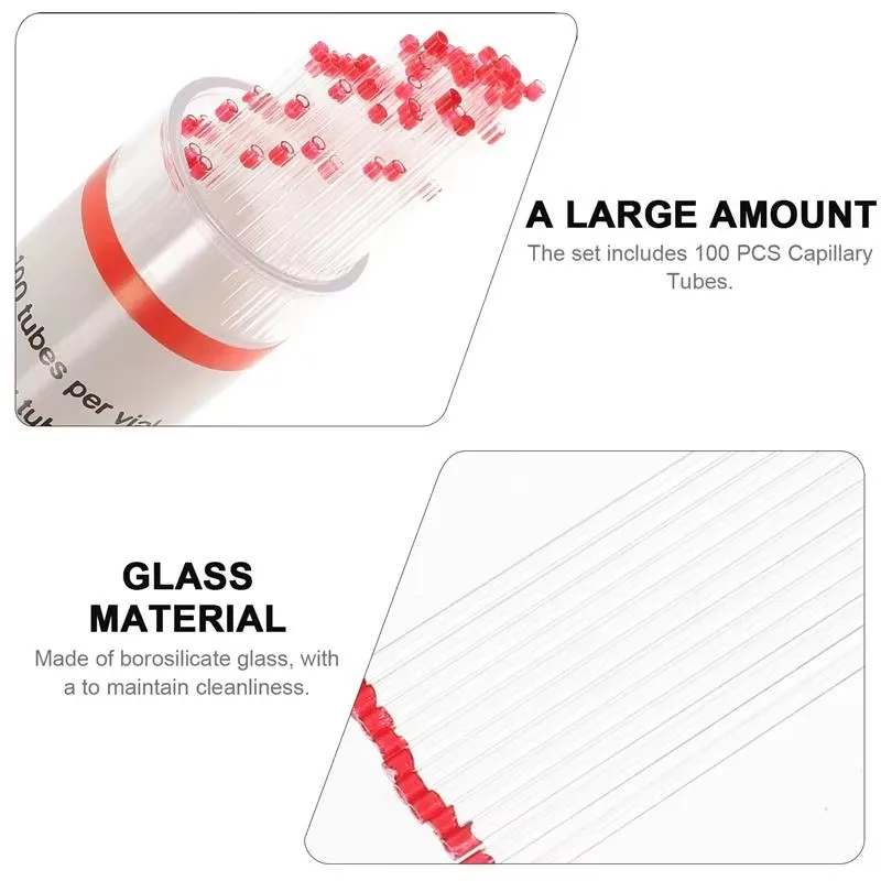 Glass Capillary Tube 200Pcs Micro Hematocrit Tubing Melting Tube Glass Tube Laboratory Glassware Experimental Consumables