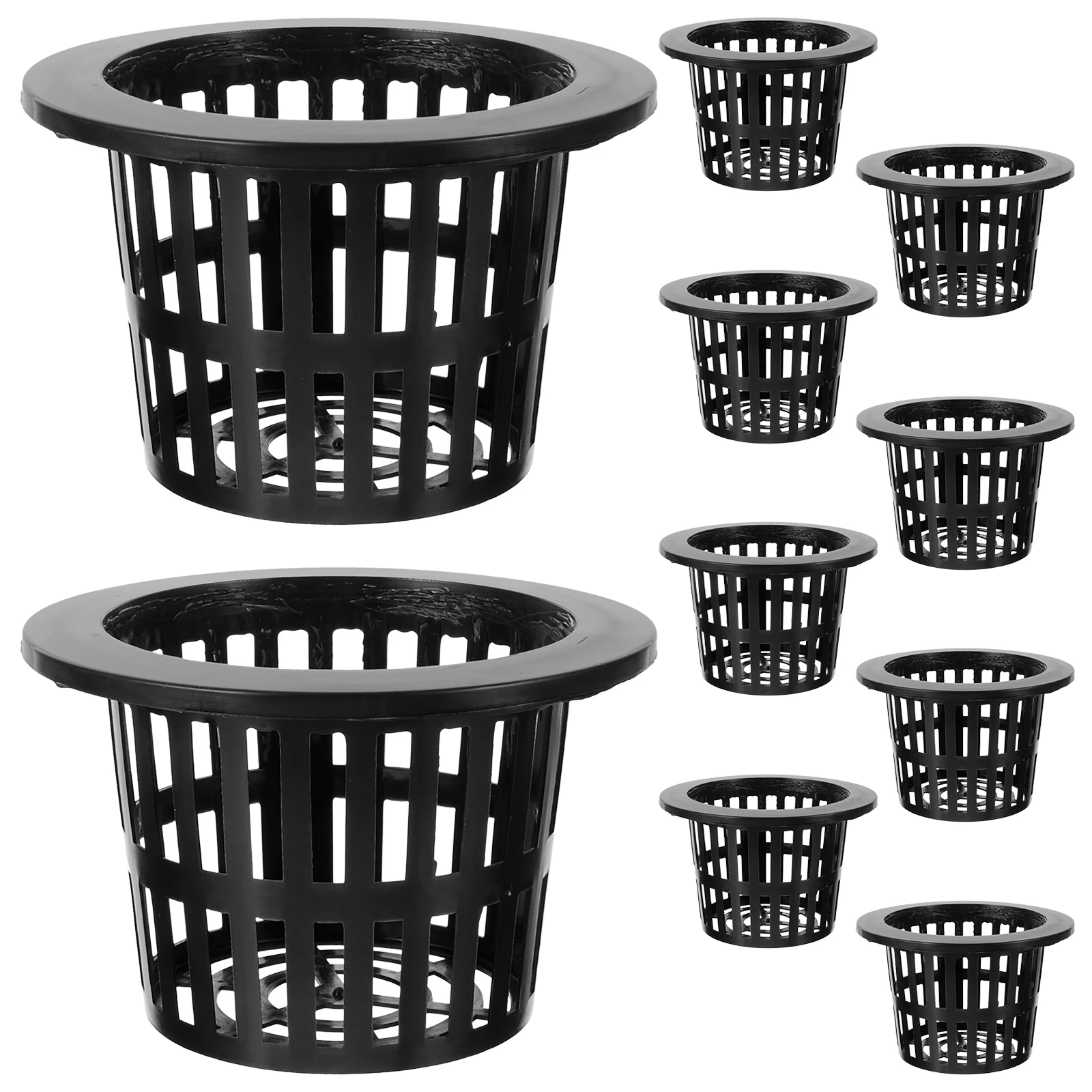 10 Pcs Plants Hydroponic Planting Basket Net Cups Plastic Pots Blue Planter Hydroponics Container Black