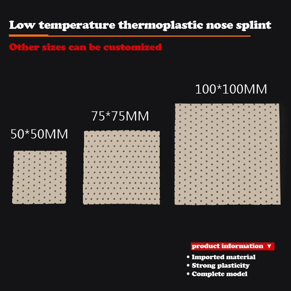 Férula Nasal fijadora de nariz, placa termoplástica de baja temperatura, plástico de aluminio, autoadhesiva