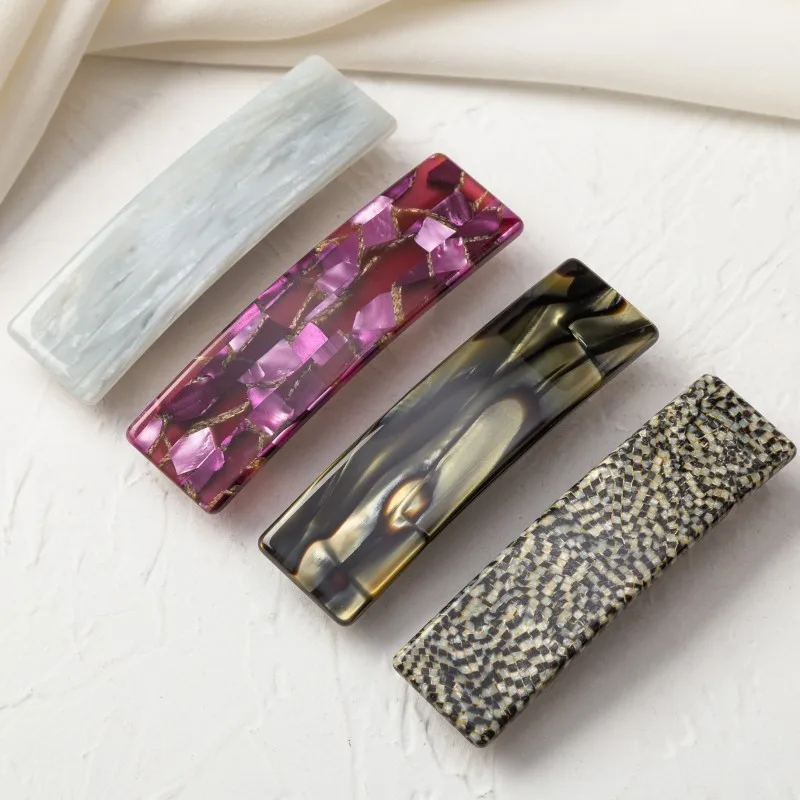 

Luxury Barrettes Hairclips for Girls Acetate Clips 9cm Long Pony Hair French Clips Purple Hair Accessories Elegant