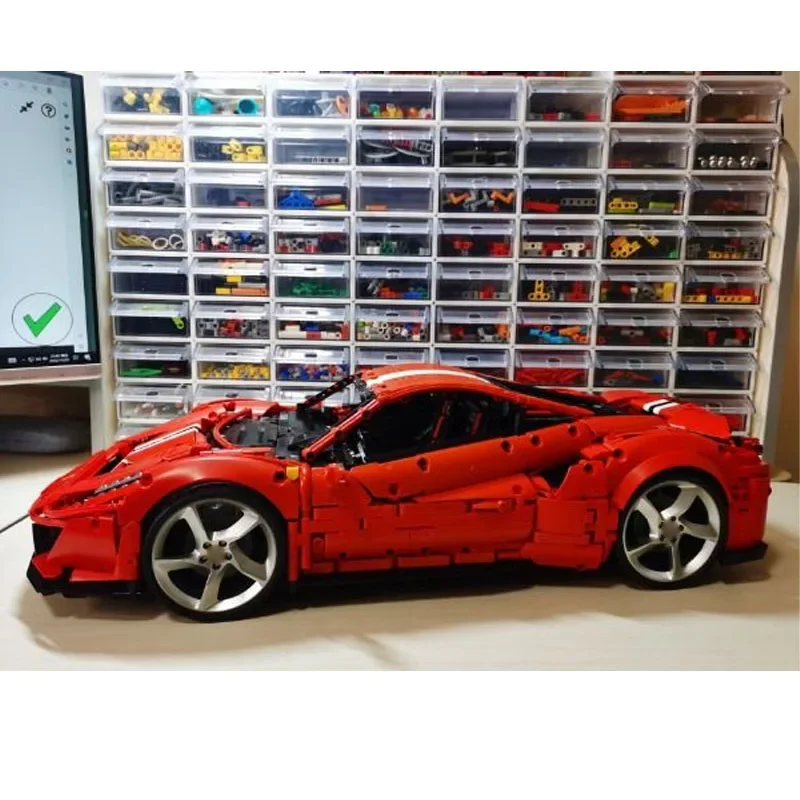 

MOC-136039 красный новый электрический радиоуправляемый суперкар в сборе, сращивание строительного блока, модель 3569, детали строительного блока, детская игрушка в подарок