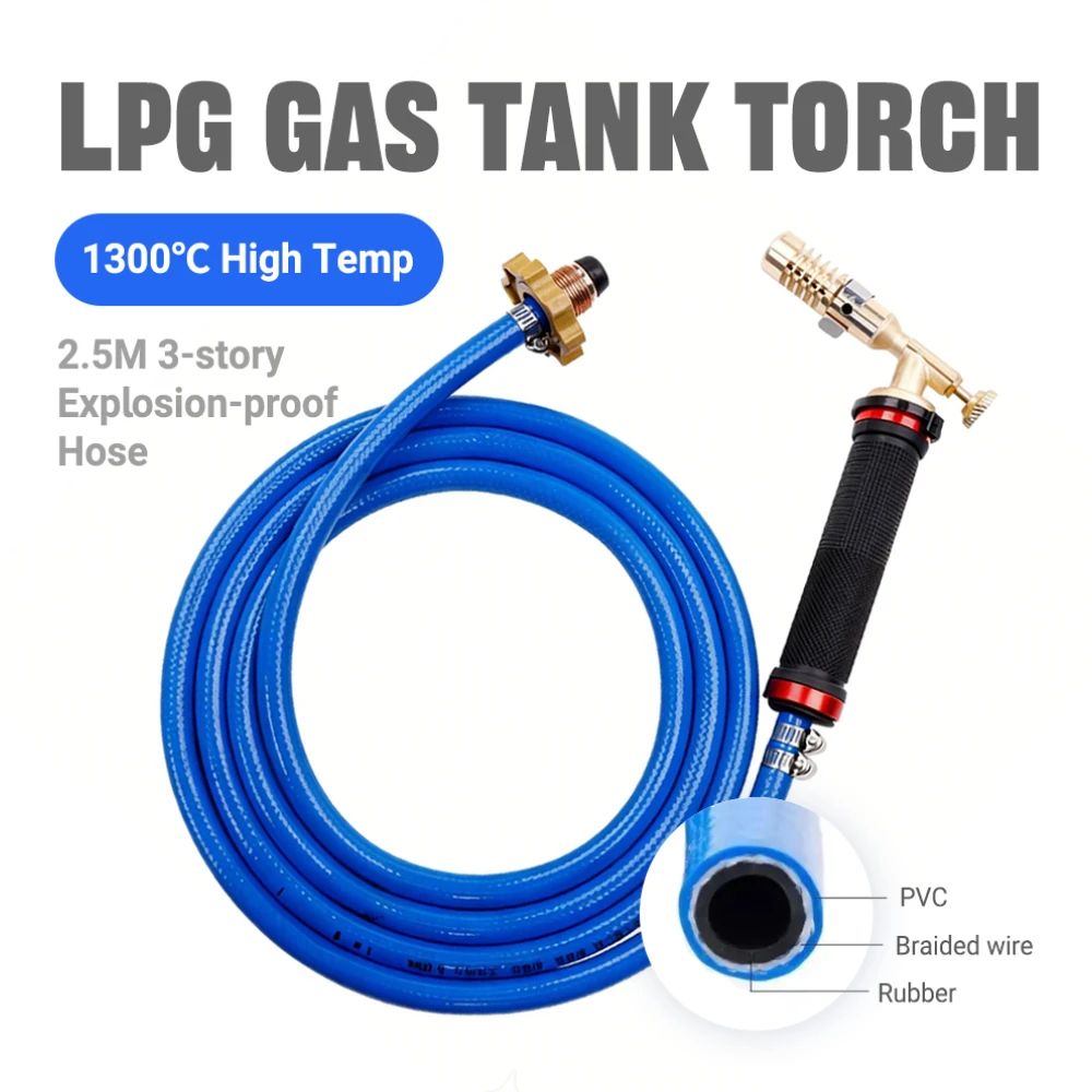 1300℃ Welding Torch with Liquefied Propane Gas Connection - High Temperature Tool for Copper Aluminum Metal Soldering Work