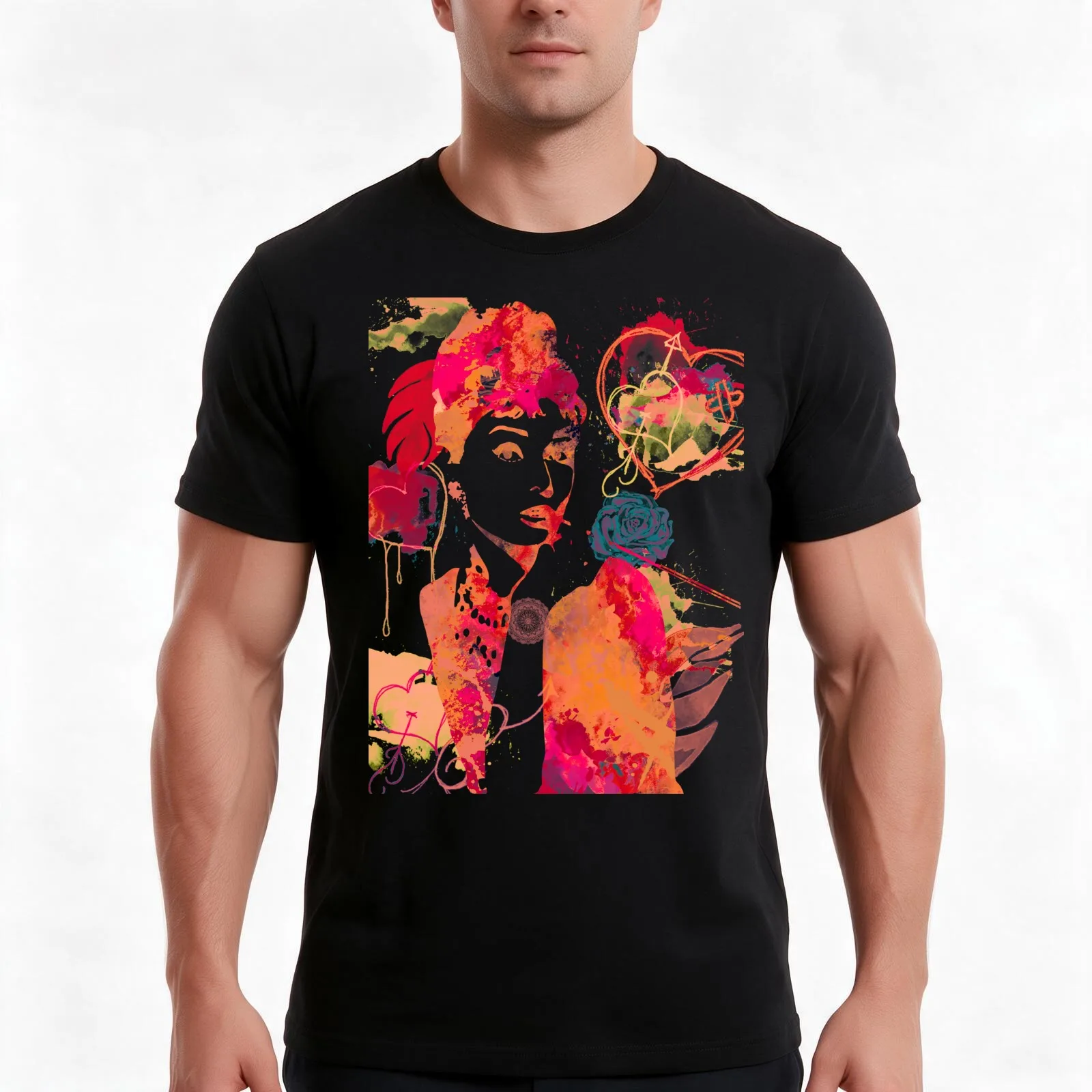 Audrey Hepburn T-Shirt, Summer Casual Cotton Tee, Oversized Streetwear Tops, Vintage Graphic Print, Loose Fit Short Sleeve