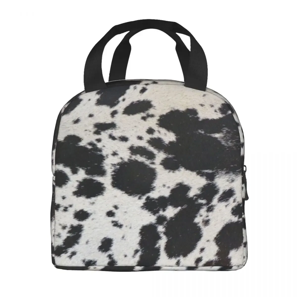 Cowhide Spots Pattern Lunch Boxes for Women Animal Hide Texture Cooler Thermal Food Insulated Lunch Bag School Children Student