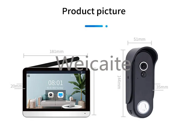 

Waterproof 1080P Battery Powered Graffiti Visual Doorbell Camera with AC/DC Power Connection
