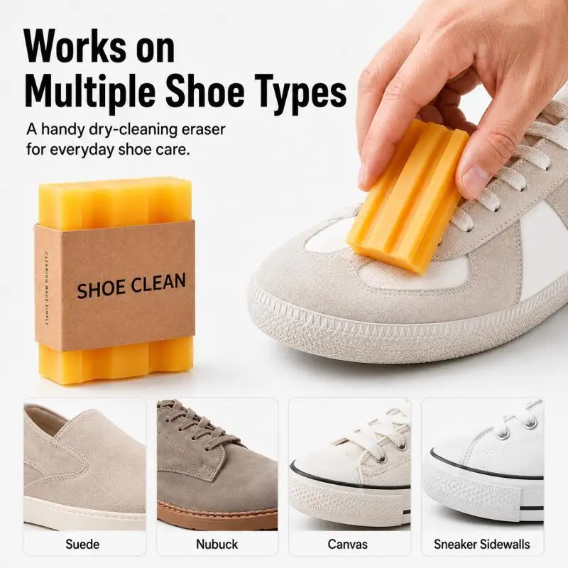 1/2/3PCS-Suede Shoe Eraser Cleaner,  Remover Block Portable Sneaker Scuff Stain for Nubuck Canvas Shoes Travel Shoe Care