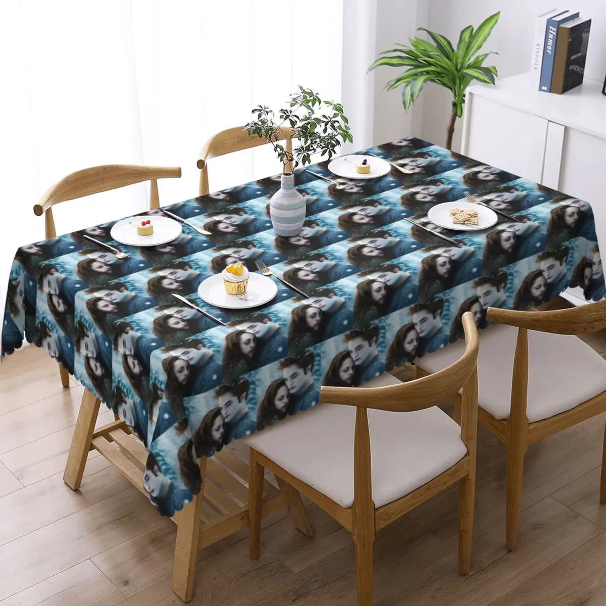 The Twilight Saga Edward Cullen Custom Rectangular Tablecloth Oilproof Table Cover for Dining Events Table Cloth